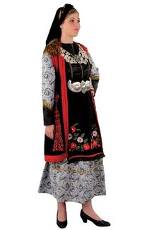 This outfit is imported from Greece and made by the premiere manufacturer of traditional Greek costumes. This traditional dancing costume is a favorite amongst dancing troupes and churches. This outfit ships direct from Greece. Please allow 1-2 weeks for arrival of outfit. This woman's costume consists of segouni flokata coat with embroidery front & back, brocade dress, and apron with embroidery.(Note: The necklace, buckle and head scarf are sold separately.) Women Sizing Reference: Size USA UK waist cm / inches bustcm / inches XSmall 4 6 66-68 74-82 Small 6 8 70-72 82-90 Medium 10 12 72-74 90-96 Large 12 14 74-78 96-104 XLarge 14 16 78-86 104-110 Traditional Long Sleeve Costume Dress, Traditional Fitted Long Sleeve Costumes, Traditional Costume Sets For Festivals, Traditional Festive Costume Dresses, Traditional Embroidered Costume Set, Embroidery Woman, Greek Costume, Woman Costume, Brocade Dress