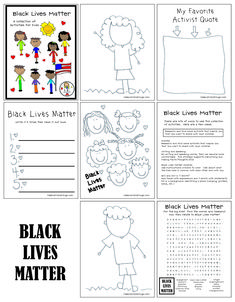 the black lives matter worksheet is shown with four different pictures and words on it