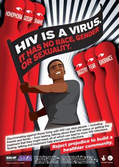 a poster with an image of a man holding a sign that says, hv is a