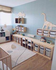 a child's room with toys and decor