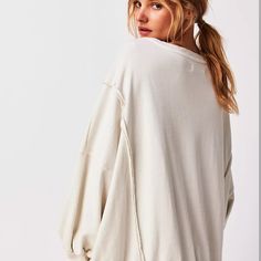 Relaxed Fit Cotton Sweatshirt With Batwing Sleeve, Oversized Soft-washed Gray Tops, Relaxed Drop Shoulder Tops For Fall, Oversized Top With Ribbed Cuffs For Lounging, Oversized Relaxed Crew Top, Oversized Crew Top With Ribbed Neckline, Oversized Drop Shoulder Tops With Ribbed Cuffs, Oversized Relaxed Top With Ribbed Neckline, Gray Oversized Comfy Top