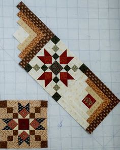 three quilts laid out on top of each other