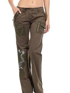 Brown Clothing, Alt Style, Beige Pants, Fashion Hairstyles, Stretchy Pants, Brown Pants, Women Cargos, Cargo Pant