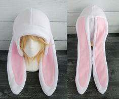 Winter Hat Sewing Pattern, Bunny Hat Pattern, Fire Ability, Long Eared Bunny, Weather Costumes, Bunny Hats, Diy Bunny Ears, Cottagecore Hat, Bunny Clothes