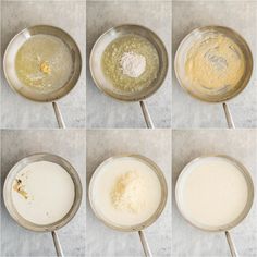 six pictures showing how to make the best cheese sauce