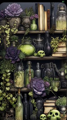 Deadly Plants, Magia Das Ervas, Diamond Art Kits, Create This Book, Gothic Wallpaper, Witchy Wallpaper, Gems Art, Green Witch, Witchy Vibes