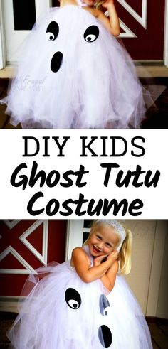 I LOVE this Ghost Tutu Kids costume!! It's so easy to make and I think this Kids Ghost Costume one of my favorites for my girls!   #FrugalNavyWife #GhostCostume #DIYCostume  Kids Costume Ideas | Kids Costume DIY Ghost Tutu Costume, Kids Ghost Costume, Toddler Ghost Costume, Kids Costume Ideas, Ghost Costume Kids, Easy Diy Kids, How To Make Tutu, Cheap Halloween Costumes, Ghost Diy