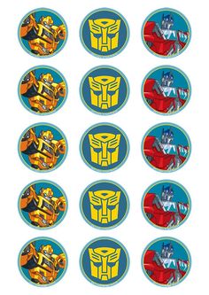 the stickers are designed to look like an image of a transformer robot head