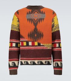 This jacquard sweater from ALANUI is knit from five different colored yarns of soft wool, and has a relaxed fit with ribbed trims. | Alanui Over The Andes wool sweater Best Mens Fashion, Jacquard Sweater, Soft Wool, Wool Sweater, Fashion Details, Wool Sweaters, Crew Neck Sweater, Fashion Looks, Knitwear