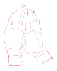 a drawing of a pair of gloves with one hand in the middle and two fingers out