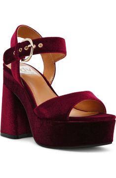 DV by Dolce Vita Wayward Platform Sandal (Women) | Nordstromrack Burgundy Velvet, Chunky Platform, Sandal Women, Ankle Strap Sandals, Cute Shoes, Strap Sandals, Flat Sandals, Platform Sandals, Women's Shoes Sandals