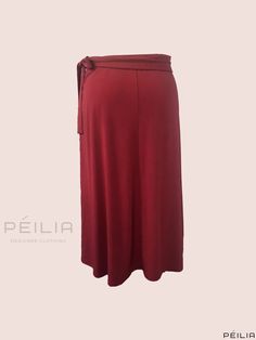 Peilia - Womens Plus-Size Maxi Skirt - Stylish and Sophisticated Non-Stretch Solid Skirt With High Rise and Belt for a Flattering Look. Elegant Wrap Skirt With Lining, Elegant Wrap Flowy Skirt, Elegant Wrap-style Relaxed Skirt, Elegant Flowy Maxi Skirt With Wide Waistband, Elegant Relaxed Skirt With Wide Waistband, Elegant Skirt With Wide Waistband, Elegant Red Skirted Bottoms, Elegant Red Stretch Maxi Skirt, Elegant Fitted Red Wrap Skirt