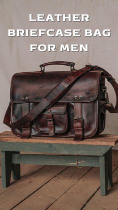 Men’s vintage full-grain brown leather briefcases. Our handmade briefcases are where men’s fashion meets function. With well-designed space for laptops and more, we craft briefcase bags and briefcases for men who take care of business. Vintage Briefcase, Leather Briefcase Bag, Mens Rugged, Waxed Canvas Bag, Briefcase Bag, T Bag, Leather Briefcase Men, Rugged Leather, Bag Dark