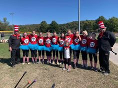 the cat in the hat team poses for a group photo