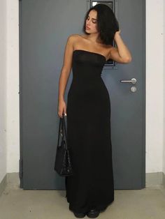 45939064635614|45939064668382|45939064701150 Elegant Maxi Club Dress, Elegant Black Mini Dress For Club, Black Strapless Bodycon Dress For Spring, Black Stretch Strapless Dress, Black Bodycon Backless Maxi Dress, Black Bodycon Evening Dress For Summer, Black Bodycon Dress For Summer Evening, Strapless Black Bodycon Dress For Party, Black Strapless Bodycon Party Dress