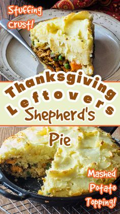 thanksgiving leftovers shepherd's pie with mashed potato topping