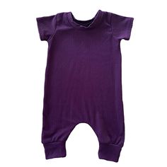 ABOUT THIS SET ⚬ Unisex sizes preemie to 3/4T. ⚬ Made of a soft and stretchy blend knit fabric that feels great to the touch, wears well and looks fabulous. ⚬ Harem rompers have a stretchy neck band, are very comfy and fit any baby extremely well while sitting, standing, walking or crawling. ⚬ Each item is handmade with lots of love! ♥SIZING Sizes runs on the looser on size! Harem rompers pull over the body through the neck. ♥ PLEASE NOTE Actual color may vary from photos due to different screen Fitted Solid Color Bubble Romper For Playwear, Fitted Solid Color Bodysuit For Playwear, Fitted Bodysuit For Playtime, Solid Fitted Bodysuit For Playwear, Solid Short Sleeve Bodysuit For Playtime, Solid Color Short Sleeve Bodysuit For Playtime, Solid Color Short Sleeve Onesie For Playwear, Summer Purple Playwear For Babies, Basic Short Sleeve Solid Color Onesie