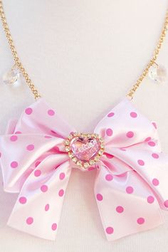 Pink Things, Bow Necklace, Mode Casual, Kawaii Shop, Hell Yeah, Lace Bows, Kawaii Girl, Girly Jewelry