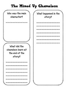 the misd up chamelon story is shown in this printable bookmark