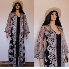 stunning Moroccan purple kaftan MEASUREMENTS : measurements : bust:100cm/39'' length:134cm/52'' Great vintage condition it would fit S and M Bohemian Dress With Sheer Dupatta And Cape Sleeves, Bohemian Kaftan With Cape Sleeves For Festive Season, Festive Bohemian Kaftan With Cape Sleeves, Party Anarkali Dress With Cape Shape, Anarkali Party Dress With Cape, Party Anarkali Dress With Cape, Festive Maxi Length Dress With Lace Work, Bohemian Maxi Dress With Sheer Dupatta, Bollywood Style Kaftan With Cape Sleeves For Wedding