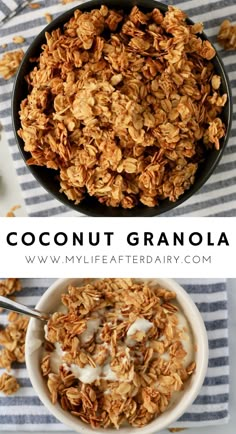 an image of granola in a bowl with yogurt