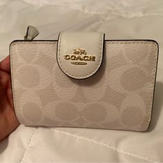 Almost Completely Brand New. I’ve Used It A Couple Times And Now It Just Sits In A Purse I Don’t Use, It’s Still In Great Condition. Cute Coach Wallet, White Coach Wallet, Compact Beige Bags With Card Slots, Compact Beige Bag With Card Slots, Compact Coach Bag For Everyday Use, White Travel Coin Purse With Zipper, White Rectangular Coin Purse With Zipper Closure, White Rectangular Coin Purse With Zipper, White Clutch With Card Slots