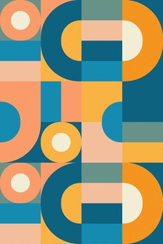 an abstract pattern with circles and squares