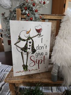 a card that says i don't give a sip on it next to a teddy bear