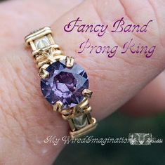 Fancy Band Prong Ring, Wire Wrap Jewelry Tutorial, Wire Wrap Ring Pattern Diy Wire Wrapped Rings, Wire Rings Tutorial, Diy Ring, Wire Wrapping Diy, Prong Ring, Wire Wrapped Jewelry Tutorials, Bijoux Fil Aluminium, Ring Tutorial, Wire Jewelry Tutorial