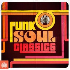 the funky soul classic album cover with an orange and red design on it's side