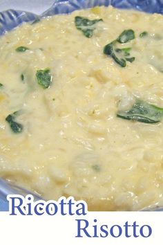 Easy, Creamy Ricotta Risotto, lovely for a first course / pasta course or even a decadent side dish #risotto #easyrisotto #ricottarisotto #cheesyrisotto #creamyrisotto #risottofortwo Ricotta Risotto, Risotto Recipes, Flavorful Recipes