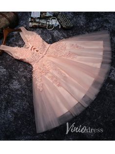 Cute Lace Homecoming Dresses Lace Up Back Graduation Dress SD1064 – Viniodress Pink Bridesmaid Dresses Short, Tulle Homecoming Dress, Cheap Homecoming Dresses, Prom Dresses 2018, Pink Homecoming Dress, Tulle Bridesmaid Dress, V Neck Prom Dresses, Corset Dress Prom, Pink Prom Dress