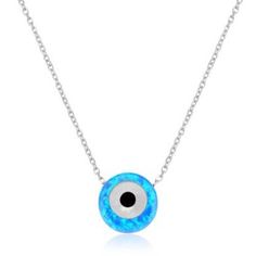 14k gold filled, authentik opal, Greek mati blue evil eye necklace. High quality chain. Elegant&dainty catching gently everyone's attention. Ideal for birthday or anniversary gift. Length approx. 16 inches / 40.5 cm with 1.2 inches extension. ♡All items will be delivered nicely gift wrapped! * Read our policies before purchase: https://www.etsy.com/shop/Jewellusion/policy/ * Contact me for custom orders, adjustments, variations or any questions you might have! ▪ Stay tuned for new jewellery coll Blue Sterling Silver Necklace With Diamond Eyes, Adjustable Sterling Silver Evil Eye Necklace, Blue Necklaces With Diamond Eyes As Gift, Blue Necklace With Diamond Eyes As Gift, Blue Sterling Silver Jewelry With Diamond Eyes, Blue Sterling Silver Evil Eye Jewelry, Blue Evil Eye Necklace, Minimalist Summer, Floating Necklace