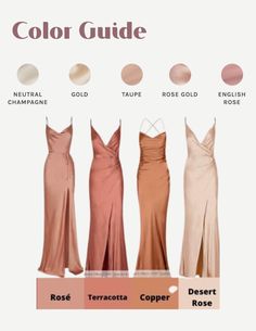 the color guide for this evening gown is available in multiple colors and sizes, including pink,