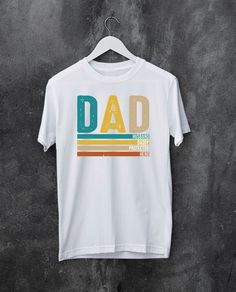 Keywords: Dad Shirt, Husband Shirt, Daddy Tshirt, Protector Tshirt, Hero Tshirt Father's Day Tshirt, Gift for Fathor, Retro Dad Tee, Fathers Day Gift, Gift For Dad, Fathers Day Shirt, Funny Dad Shirt, Gift For Husband Design Color Option: White, Black, Pink, Light Blue, Royal Blue, Purple, Yellow, Orange, Hot Pink, Gold Metalic, Silver, Rose Gold, Glitter Gold, Glitter Silver, Giltter Rose Gold, Glitter White and Glitter Black ❤❤ SHIRT INFO❤❤ Our t-shirts are SUPER  soft and SUPER comfy. Sleeves Purple Yellow Orange, Husband Shirts, Funny Dad Shirts, Glitter Gold, Fathers Day Shirts, Dad Humor, Pink Light, Dad To Be Shirts, Design Color