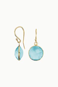 Our Gem Drop earrings feature a petite round Blue Topaz gemstone encased in a polished sterling silver or gold vermeil frame. Petite and lightweight, they carry the life energy of healing crystals within them, while being comfortable for a day-long wear. Authentic Sivalya Blue Topaz Blue Topaz: Individuality, Creativity and Awareness Hallmarked Metal: 925 Sterling Silver Gemstone Size: 8mm x 8mm Cut: Round Checkerboard Cut Stones Gold Topaz Earrings With Gemstone Accents, Faceted Blue Topaz Drop Earrings, Blue Topaz Multi-stone Earrings, Multi-stone Blue Topaz Earrings As Gift, Gem Drop Earrings, Mystic Topaz Earrings, Life Energy, Blue Topaz Gemstone, Gold Drop Earrings