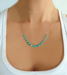 Glass Palace, Turquoise Bar Necklace, Turquoise Bar, Gold Jewelry Gift, Chula Vista, Dainty Chain, Genuine Turquoise, Rose Gold Jewelry, Lariat Necklace