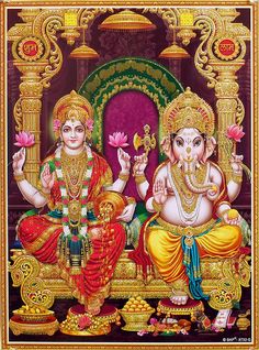 an image of lord ganesha and goddess