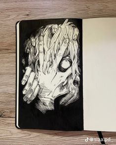 Hands covering a face Ink Anime Art, Anime Ink Art, Manga Sketch Sketchbooks, Drawing With Pen Anime, Japanese Sketch Art Anime, Anime Pen Drawing Sketch, Cool Sketch Ideas Sketchbooks, Pen Drawing Ideas, Jjk Sketch Gege