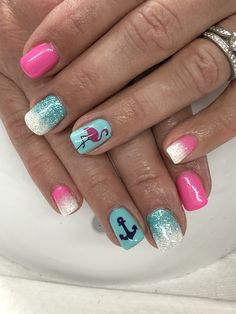 Goa Vacation Nails, Goa Nail Art Designs, Beach Fingernails Designs, Goa Nails, Cruise Nails Bahamas, Cruise Nails Designs, Tropical Vacation Nails Simple, Nails For Cruise Vacations, Cruise Nail Ideas