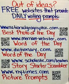 a sign with writing on it that says, out of ideas? free website that provide daily writing pumpkins