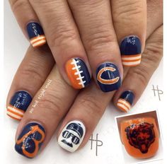 Love these Chicago Bears nail design Country Nails, Bears Nails