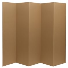 an open cardboard box with three sections