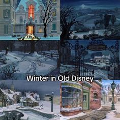 the winter in old disney movie scenes