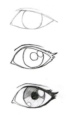 three different types of eyes are shown in this drawing