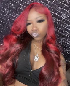 Red Quickweave Hairstyles, Red Weave Hairstyles, Red Hairstyles, Lace Fronts, Quick Natural Hair Styles