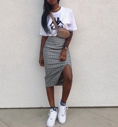 90s Fashion Outfits, Cooler Look, Plaid Skirt, Mode Inspiration, Retro Stil, College Outfits, Retro Outfits, Outfits Casuales