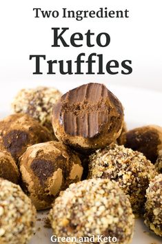 easy keto chocolate truffles on a white plate