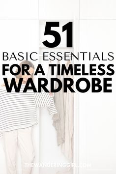 Thinking about what are the best basic wardrobe essentials to add to your closet? This post shows you 51 timeless wardrobe staples you need to have in your capsule wardrobe. These are minimalist wardrobe essentials and versatile pieces including perfect white shirt, classic trench coat, little black dress, white dress, perfectly fitting jeans, and more. With these 51 pieces with a neutral color palette, you'll have 100+ unique outfits to wear. Check out this wardrobe basics checklist! Minimalist Wardrobe Essentials, Basic Wardrobe Essentials, Perfect White Shirt, Classic Trench Coat, Timeless Wardrobe Staples, Minimalist Wardrobe, Everyday Outfit, Wardrobe Basics, Neutral Colour Palette