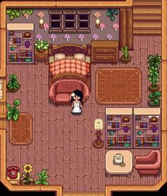 an overhead view of a living room and dining area in the nintendo game animal crossing